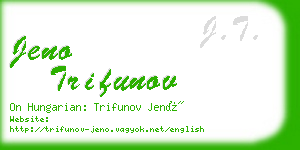 jeno trifunov business card